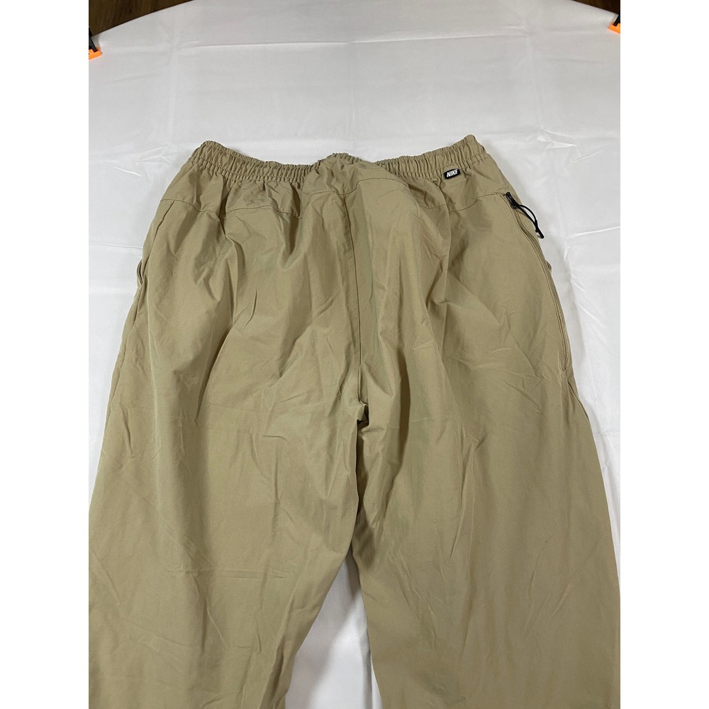 Nike Mens XL Woven Sportswear Pants Tan Khaki Elastic Waist Zip Pocket Futura - Picture 8 of 13